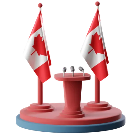 Bandera de canadá  3D Icon