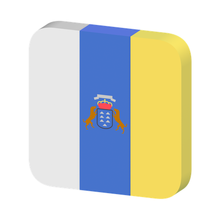 Bandera de las islas canarias  3D Icon