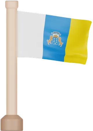 Bandera de las islas canarias  3D Icon