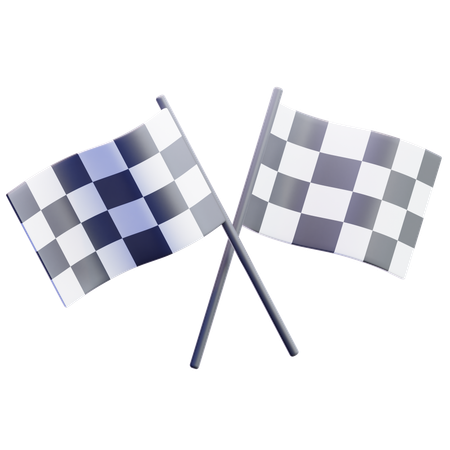 Bandera de carrera  3D Icon
