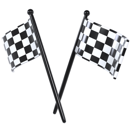 Bandera de carrera  3D Icon