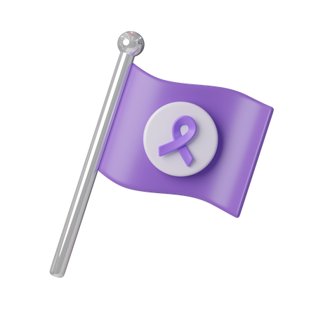 Bandera de concientización sobre el cáncer  3D Icon