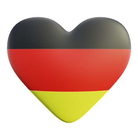 Bandera del corazón de alemania  3D Icon