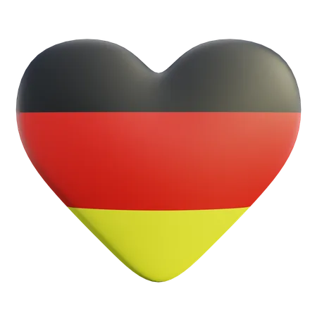 Bandera del corazón de alemania  3D Icon