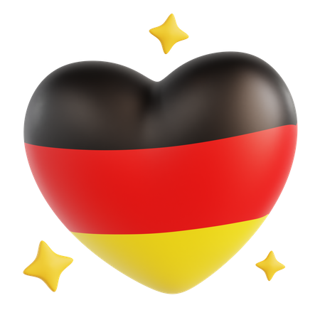 Bandera del corazón de alemania  3D Icon