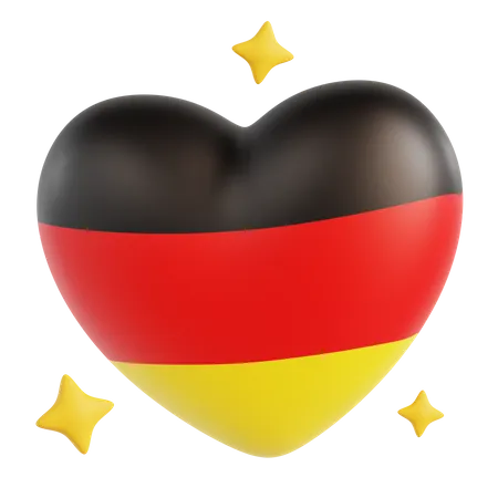 Bandera del corazón de alemania  3D Icon
