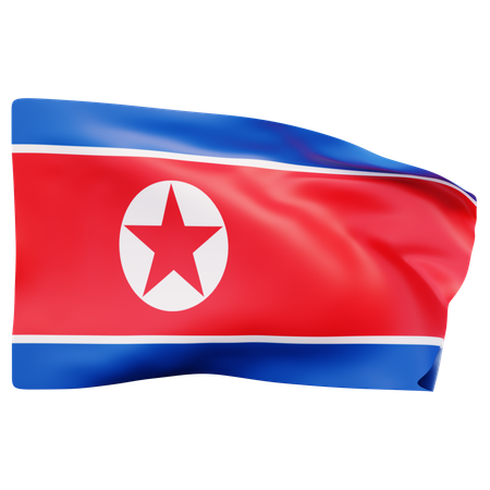 Bandera de corea del norte  3D Icon