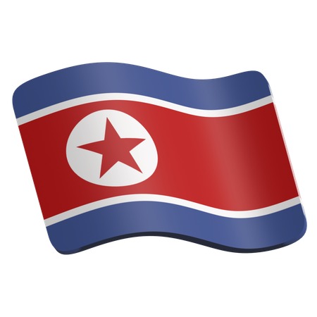 Bandera de corea del norte  3D Icon