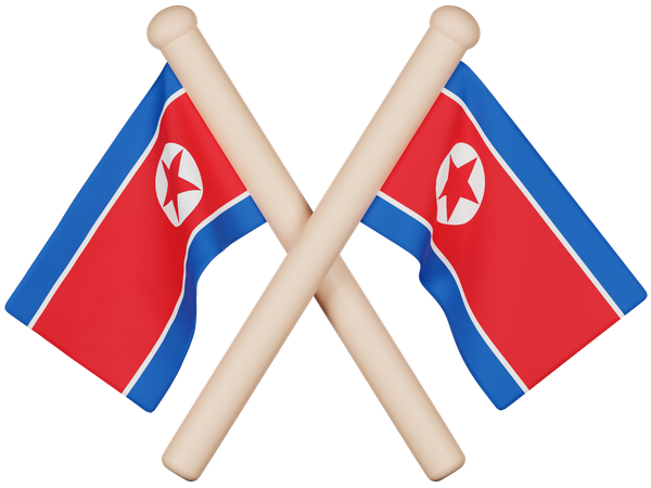 Bandera de corea del norte  3D Icon