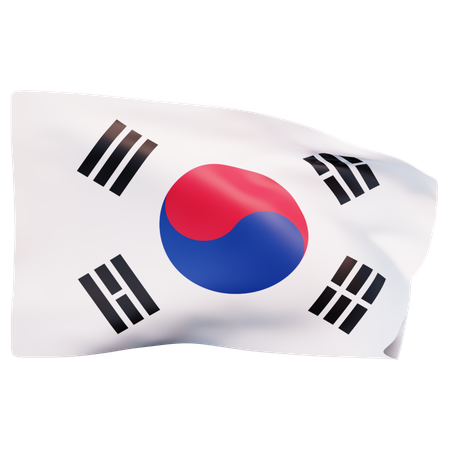 Bandera de corea del sur  3D Icon