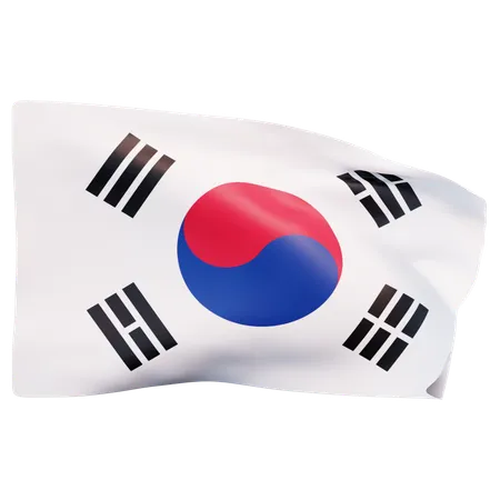 Bandera de corea del sur  3D Icon