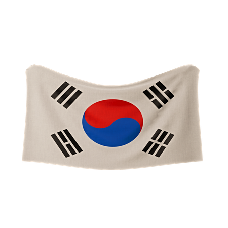 Bandera de corea del sur  3D Icon