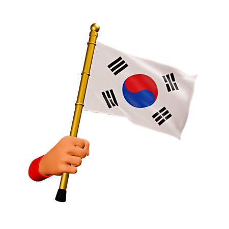 Bandera de corea del sur  3D Icon