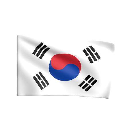 Bandera de corea del sur  3D Icon