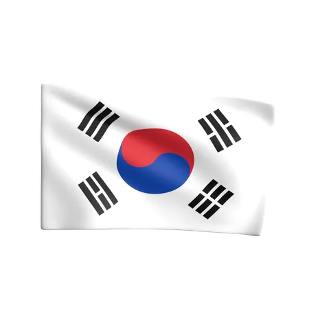 Bandera de corea del sur  3D Icon