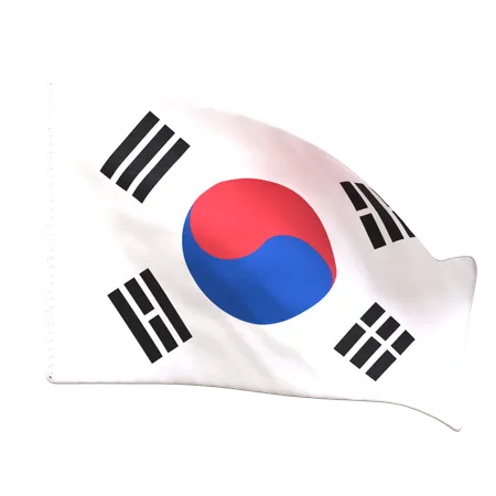 Bandera de corea del sur  3D Icon