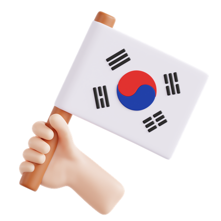 Bandera de corea del sur  3D Icon