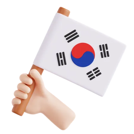 Bandera de corea del sur  3D Icon