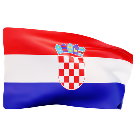 Bandera de croacia  3D Icon