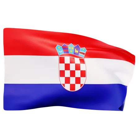 Bandera de croacia  3D Icon