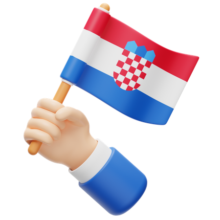 Bandera de croacia  3D Icon