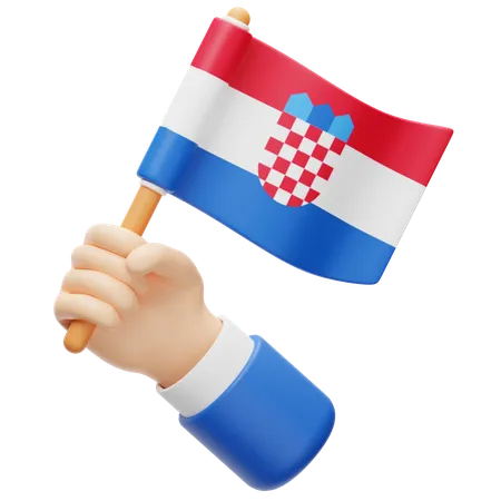 Bandera de croacia  3D Icon