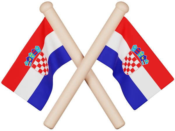 Bandera de croacia  3D Icon