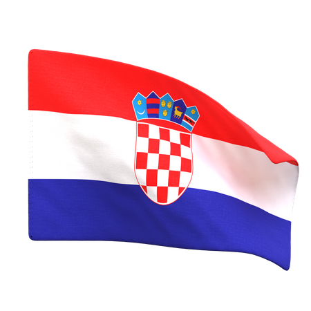 Bandera de croacia  3D Icon