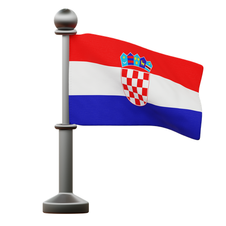 Bandera de croacia  3D Icon