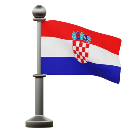 Bandera de croacia  3D Icon