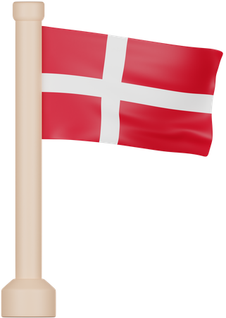 Bandera de Dinamarca  3D Icon