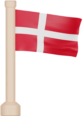 Bandera de Dinamarca  3D Icon