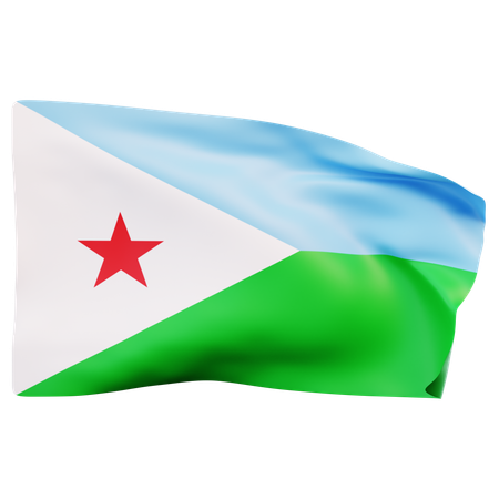 Bandera de yibuti  3D Icon