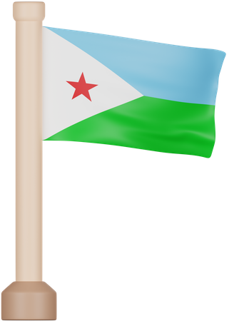 Bandera de yibuti  3D Icon