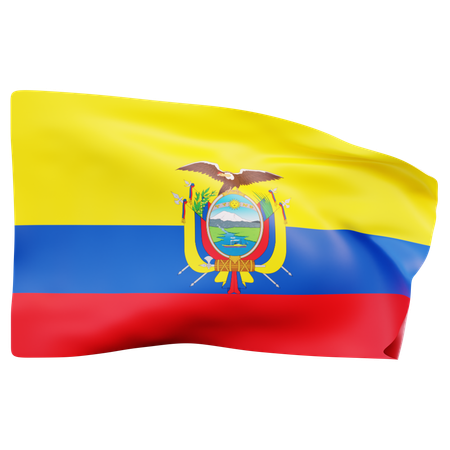 Bandera de ecuador  3D Icon