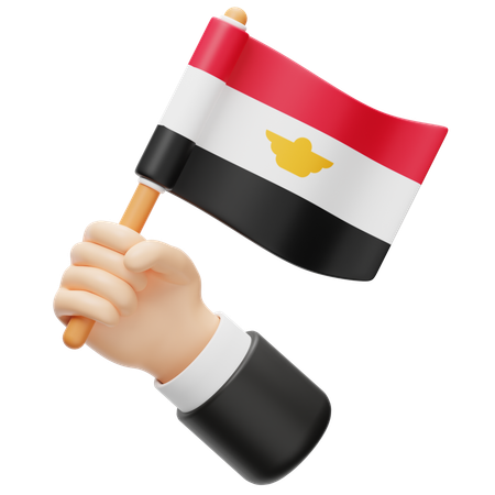 Bandera de egipto  3D Icon