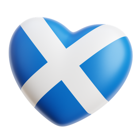 Corazón de la bandera de escocia  3D Icon