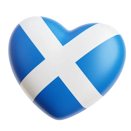 Corazón de la bandera de escocia  3D Icon