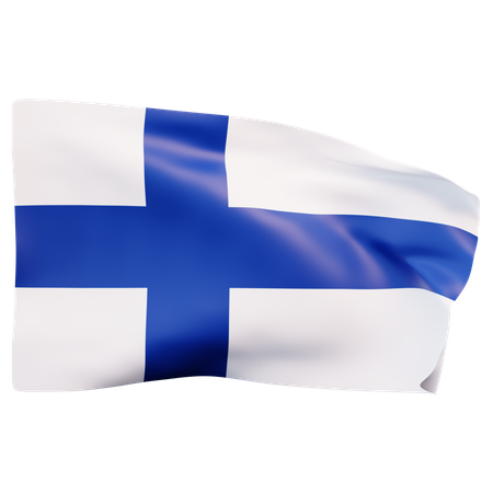 Bandera de finlandia  3D Icon