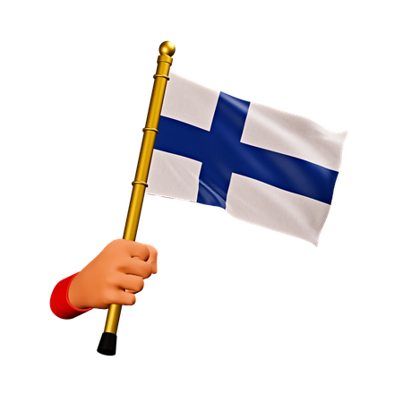 Bandera de finlandia  3D Icon