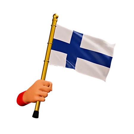 Bandera de finlandia  3D Icon