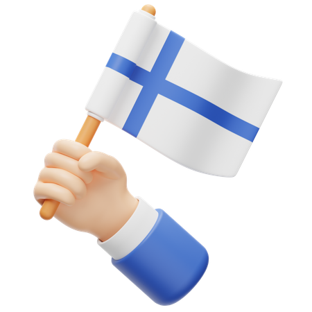 Bandera de finlandia  3D Icon