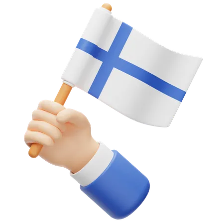 Bandera de finlandia  3D Icon