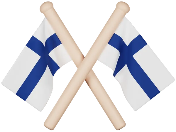 Bandera de finlandia  3D Icon