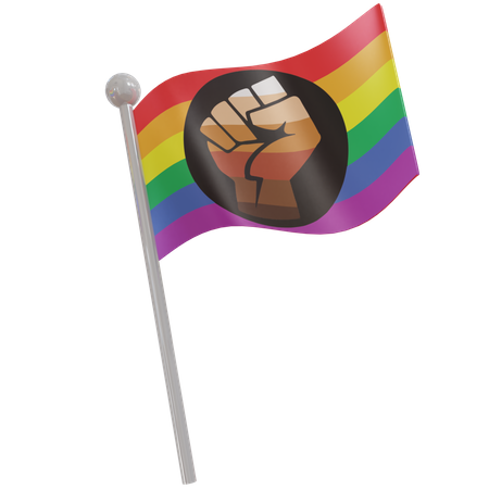 Bandera de gente queer de color  3D Flag