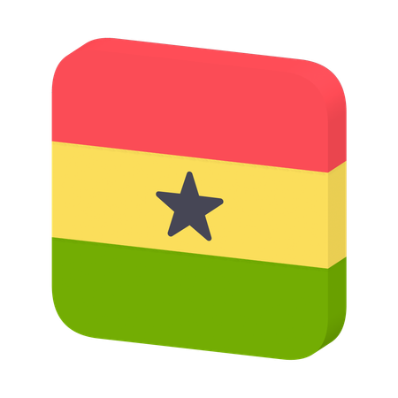 Bandera de ghana  3D Icon