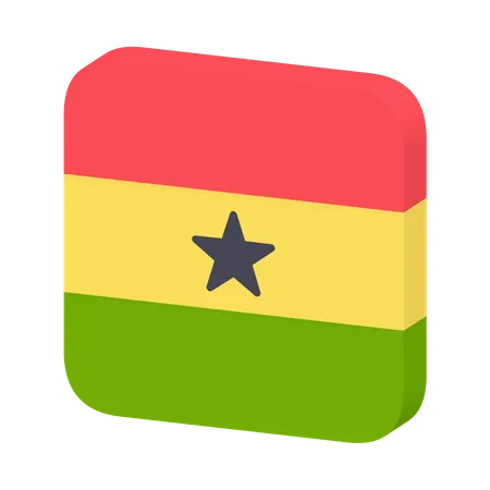 Bandera de ghana  3D Icon