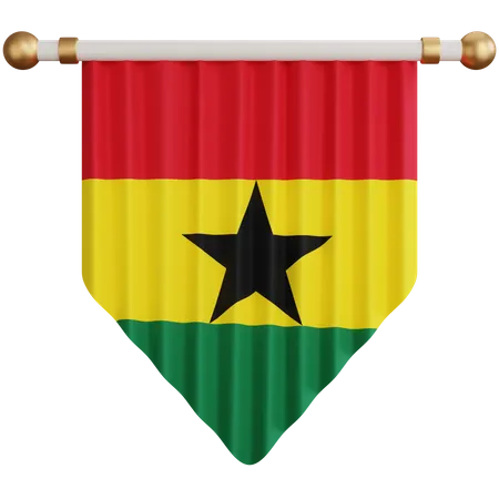Adorno De Representacion 3 D Bandera Nacional De Ghana Aislada 3D Icon