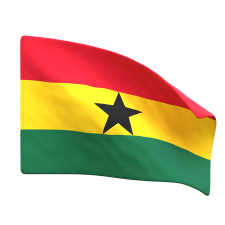 Bandera de ghana  3D Icon