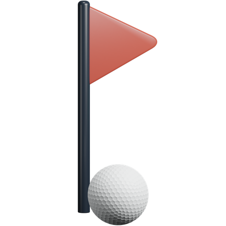 Hoyo de bandera de golf + bola  3D Icon